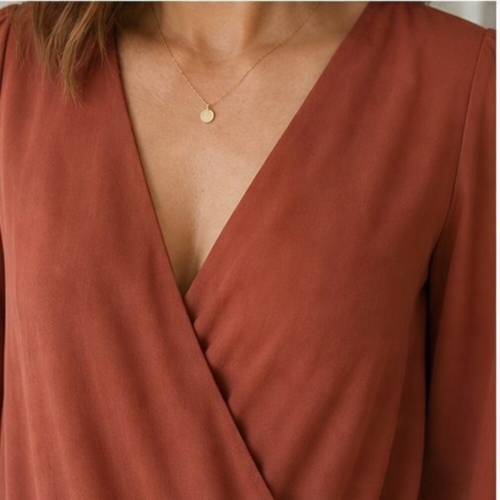 Rust Ruffle Blouse - Picture 4 of 6